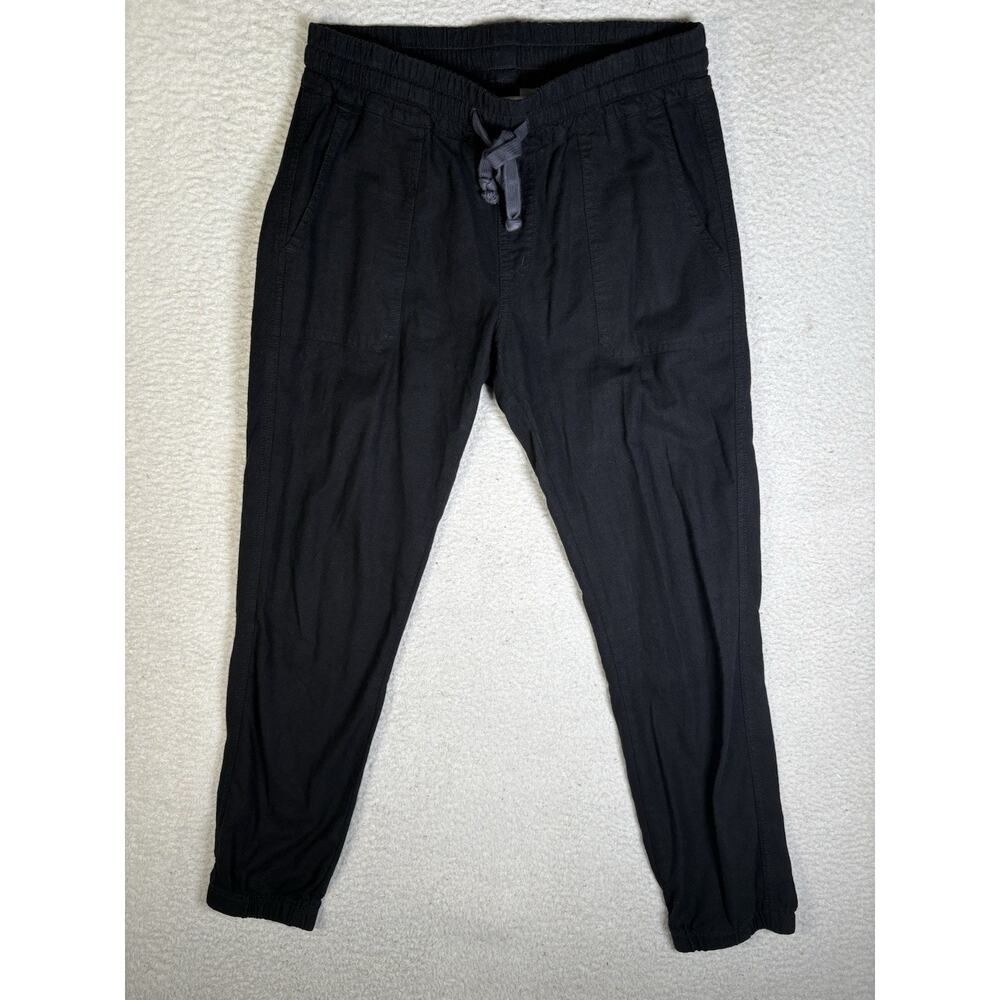 American Giant Pants Womens Small Linen Blend Black Joggers Sweatpants Made USA